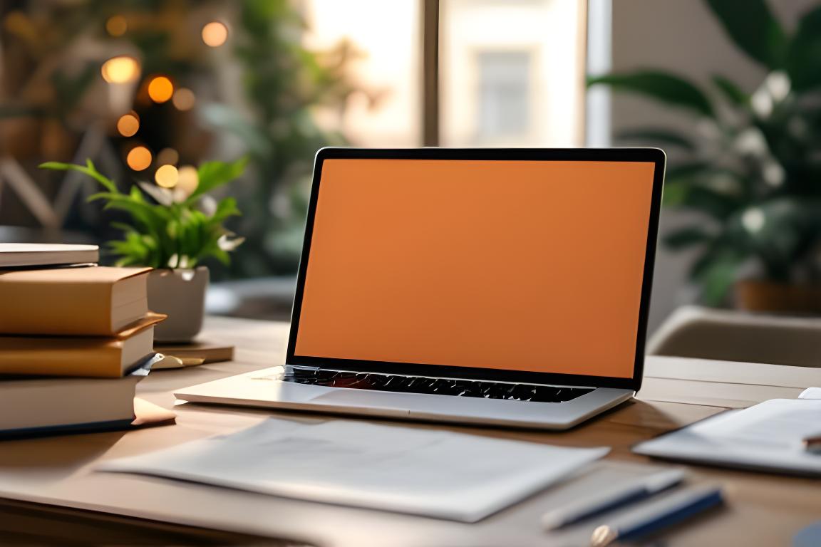 Scrivania ordinata con documenti legali, laptop acceso e luce naturale in uno studio professionale a Roma